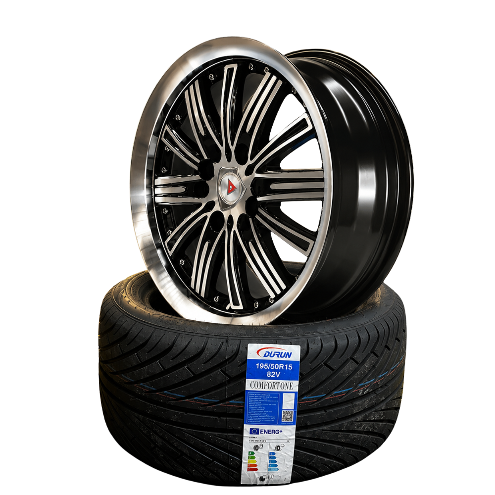 Set Llantas 15x6.5 4x100 + Set Neumáticos 195/50 R15 82V DURUN (PACK)