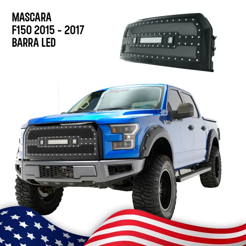 MASCARA FORD F150 2015 - 2017 BARRA Y FOCOS LED