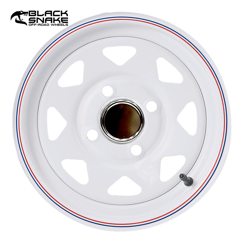 LLANTA FIERRO CARRO DE ARRASTRE UNIDAD13X4.5 4*100 CB68 SPOKE WHITE