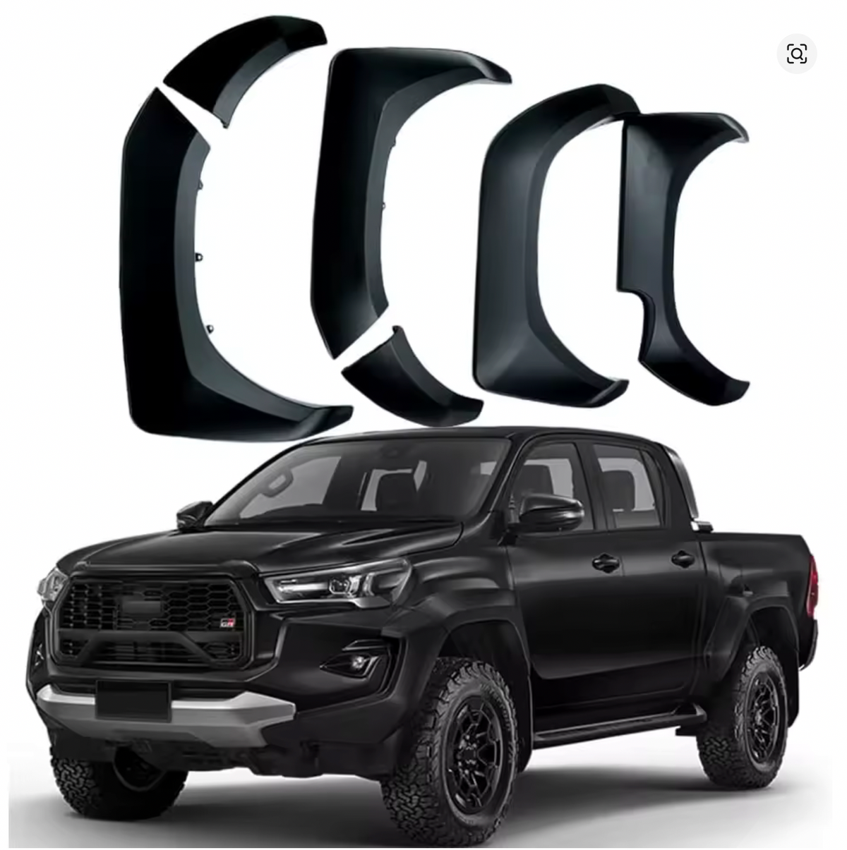 Kit extensión tapabarros Toyota Hilux Revo Rocco 2015-2025 Doble Cabina