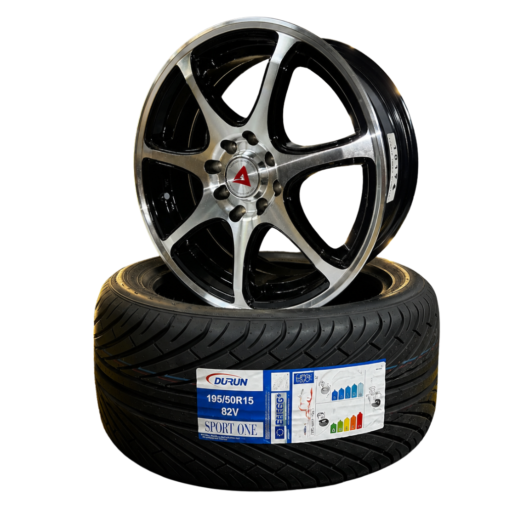 Set Llantas 15x6.5 4x100 + Set Neumáticos 195/50 R15 82V DURUN (PACK)
