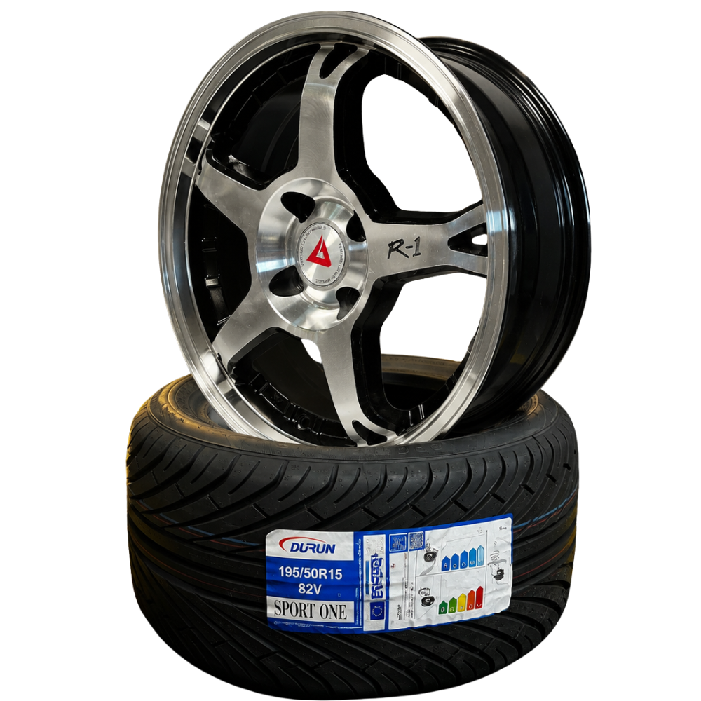 Set Llantas 15x6.5 4x100 + Set Neumáticos 195/50 R15 82V DURUN (PACK)