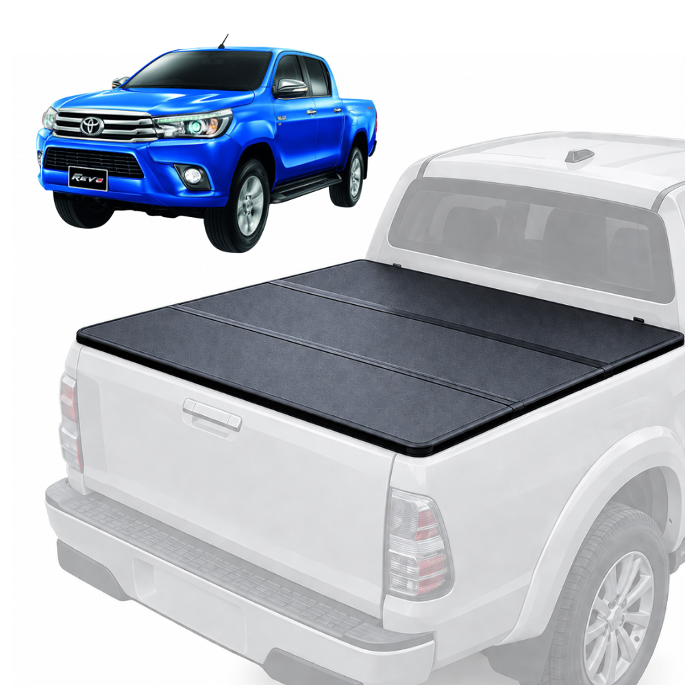 Tapa plegable rigida TRI-FOLD para Toyota Revo 2015+ Doble Cabina